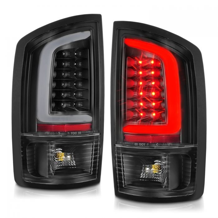 Dodge Ram 1500 02-05 / Ram 2500/3500 02-06 Led C Light Bar Tail Lights Black