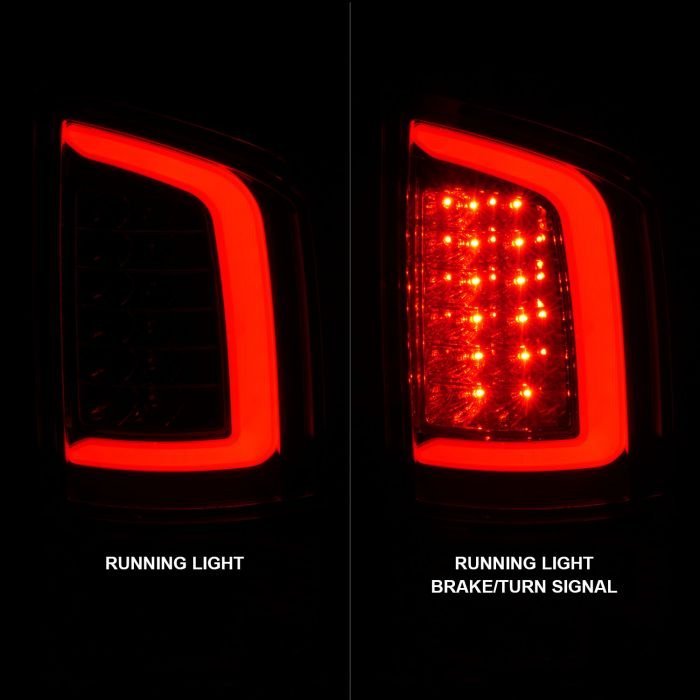Dodge Ram 1500 02-05 / Ram 2500/3500 02-06 Led C Light Bar Tail Lights Chrome Red/clear Lens