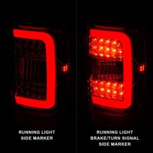 Ford Ranger 01-11 Tail Lights Red Clear Chrome - Image 2