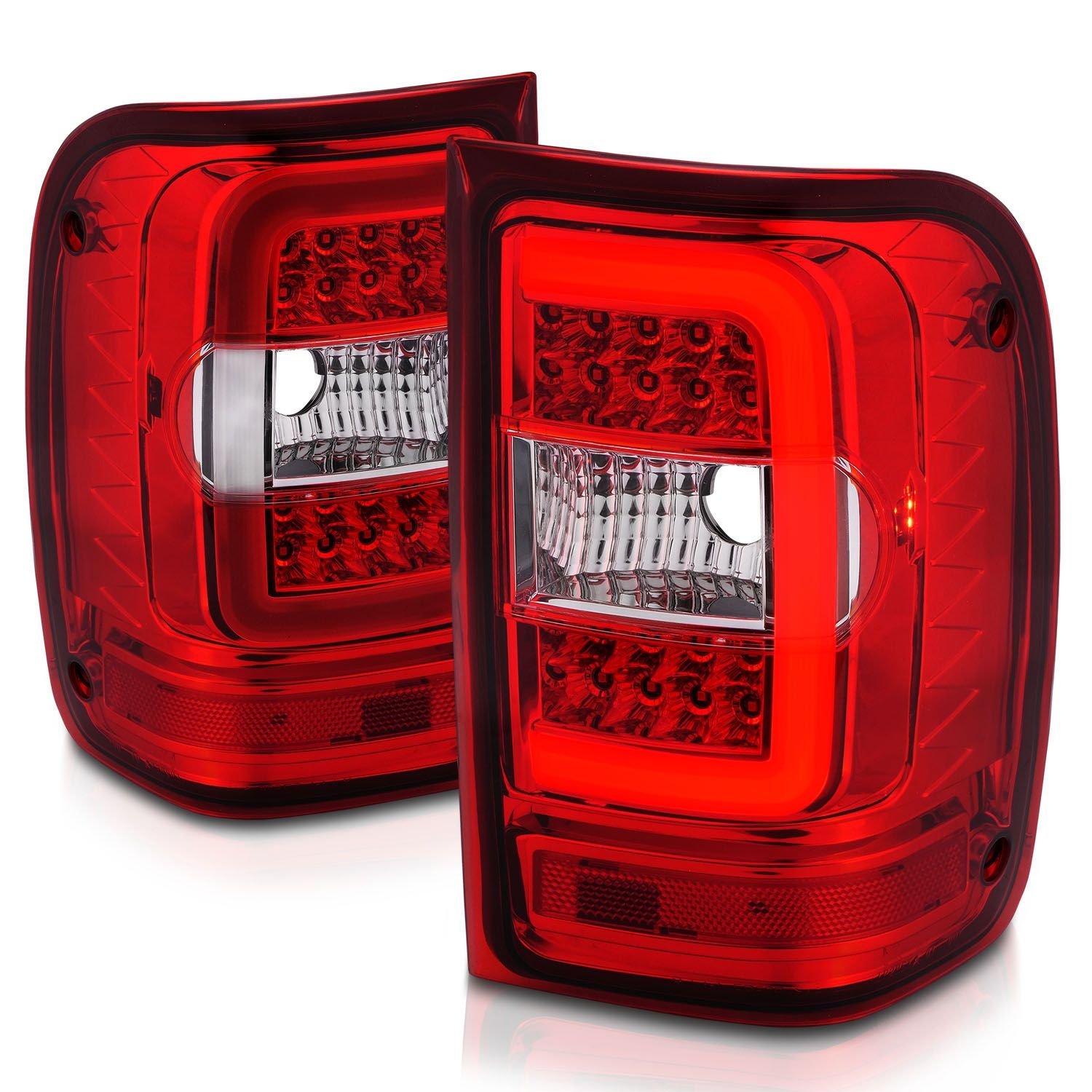 Ford Ranger 01-11 Tail Lights Red Clear Chrome - Image 7