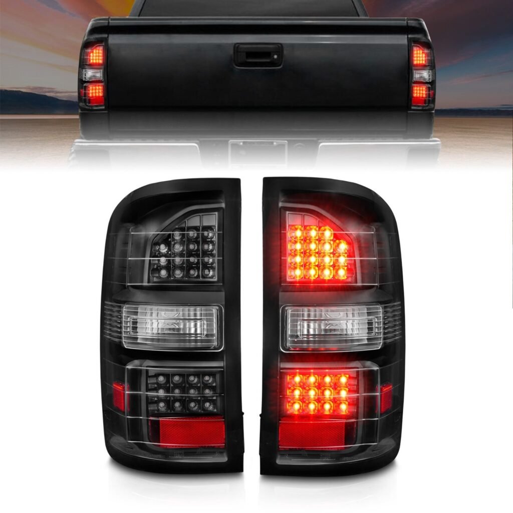 GMC Sierra 1500 14-18 / 2500HD/3500HD 15-19 Led Tail Lights Black Housing Clear Lens