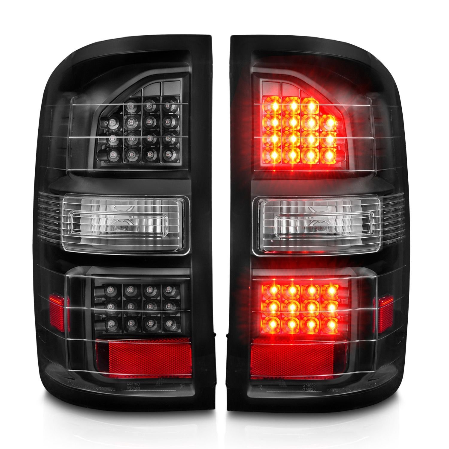 GMC Sierra 1500 14-18 / 2500HD/3500HD 15-19 Led Tail Lights Black Housing Clear Lens - Image 6