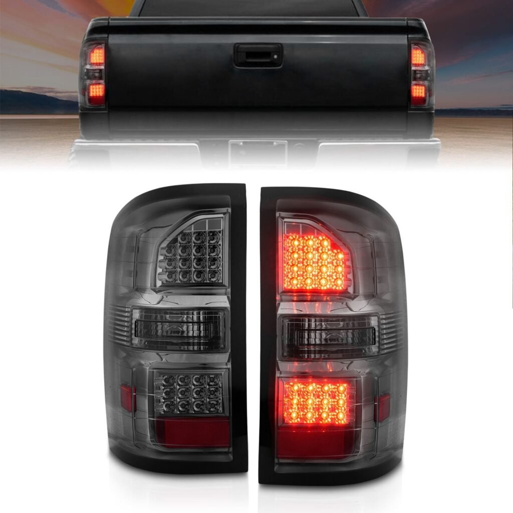 GMC Sierra 1500 14-18 / 2500HD/3500HD 15-19 Led Tail Lights Smoked Lens Chrome