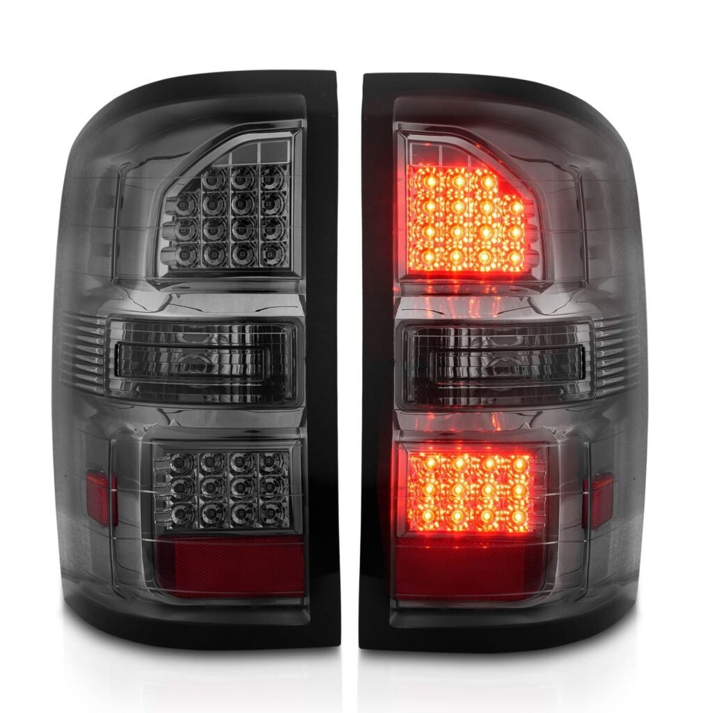 GMC Sierra 1500 14-18 / 2500HD/3500HD 15-19 Led Tail Lights Smoked Lens Chrome