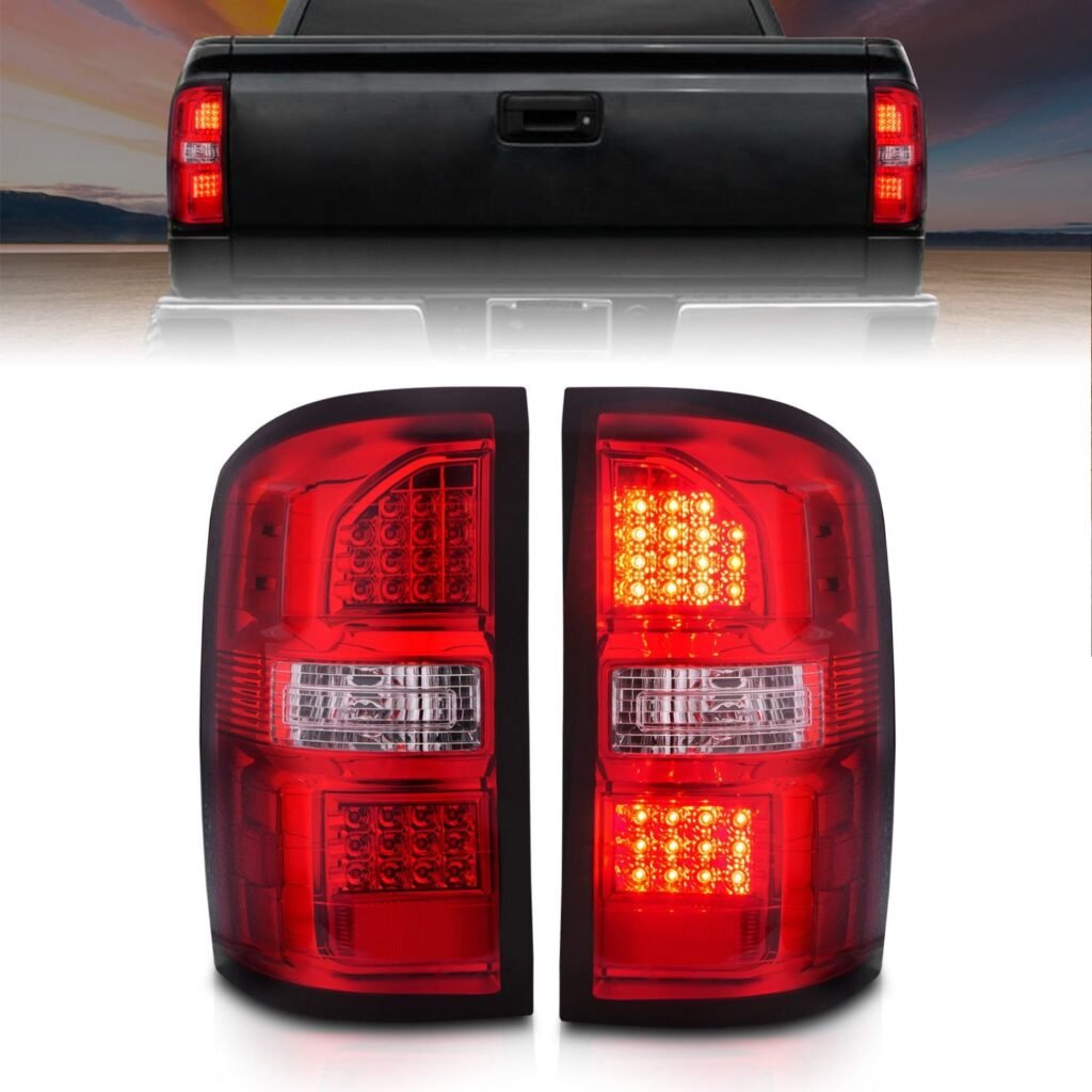 GMC Sierra 1500 14-18 / 2500HD/3500HD 15-19 Led Tail Lights Red/clear Lens Chrome