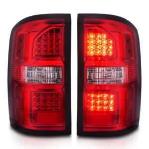 GMC Sierra 1500 14-18 / 2500HD/3500HD 15-19 Led Tail Lights Red/clear Lens Chrome - Image 6