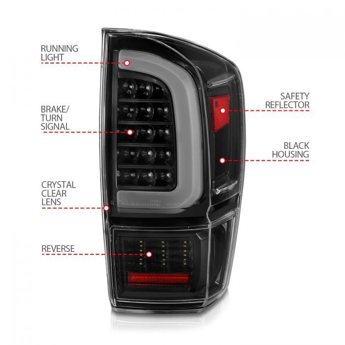 Toyota Tacoma 16-22 Full Led Tail Lights Black