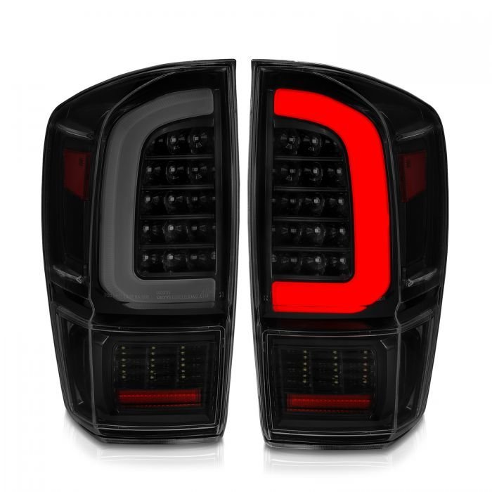 Toyota Tacoma 16-22 Full Led Tail Lights Black Housing Smoke Lens