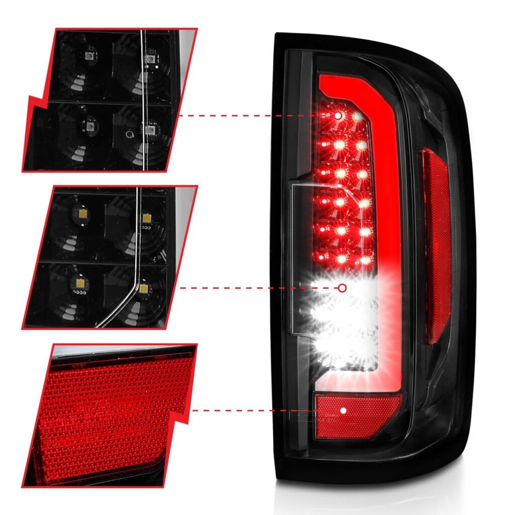 GMC Canyon 15-21 Full Led Tail Lights Black Housing Clear Lens