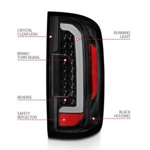 GMC Canyon 15-21 Full Led Tail Lights Black Housing Clear Lens - Image 4