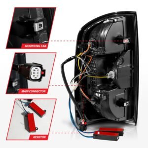 GMC Canyon 15-21 Full Led Tail Lights Black Housing Clear Lens - Image 6