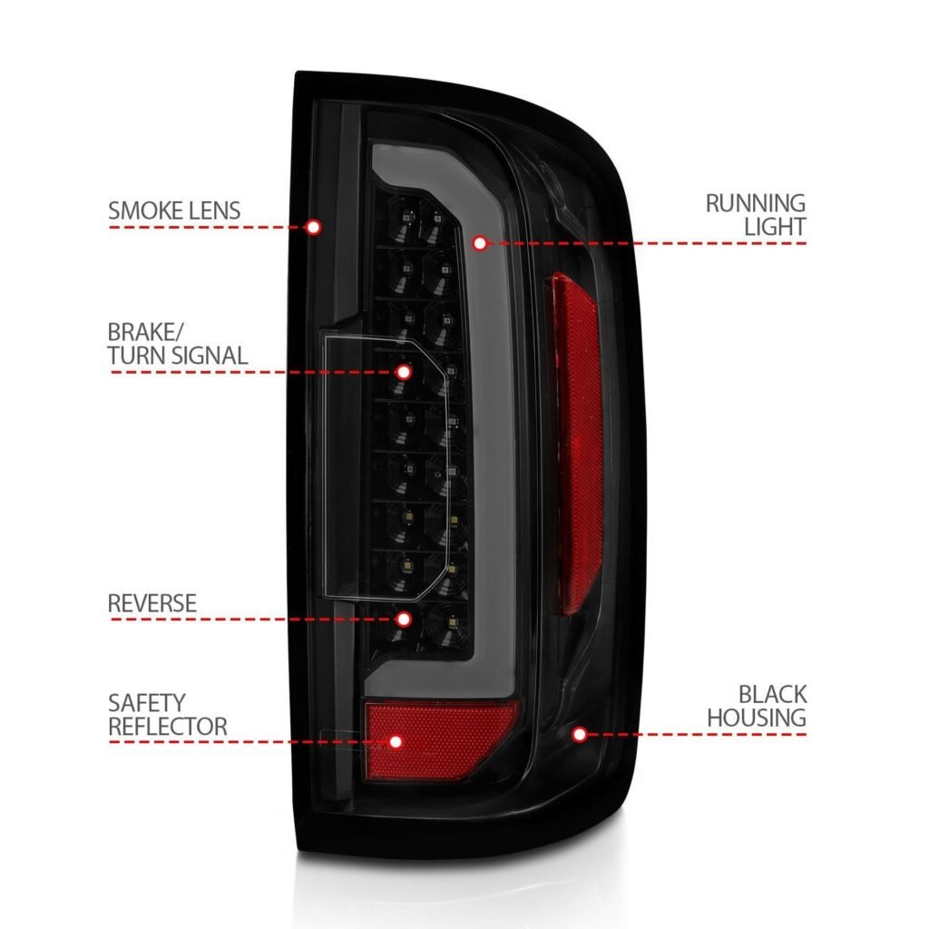 Gmc Canyon 15-21 Full Led Tail Lights Black Housing Smoke Lens