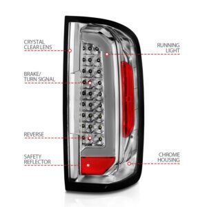 Chevy Colorado 15-21 Full Led Tail Lights Chrome Clear Lens - Image 4