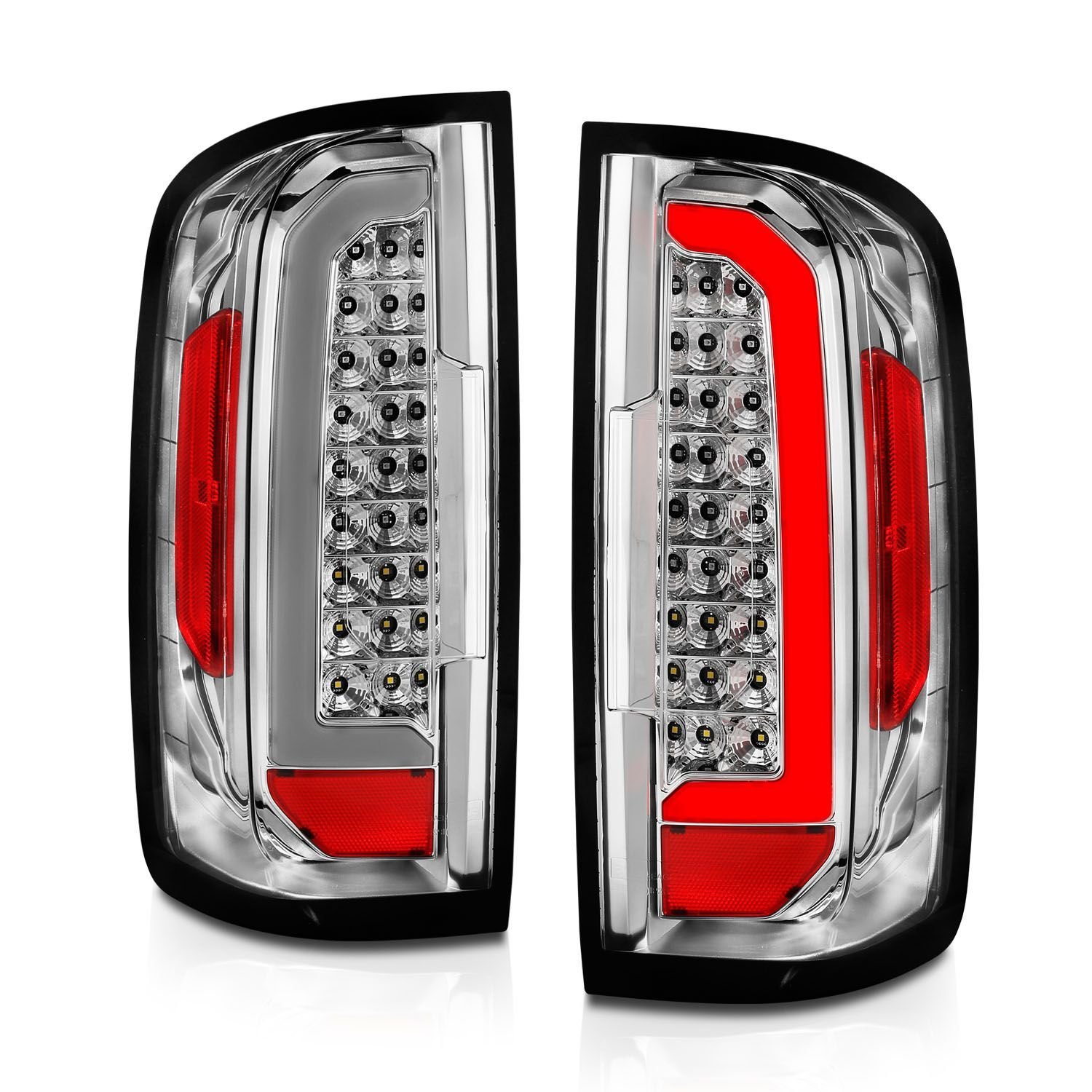 Chevy Colorado 15-21 Full Led Tail Lights Chrome Clear Lens - Image 7