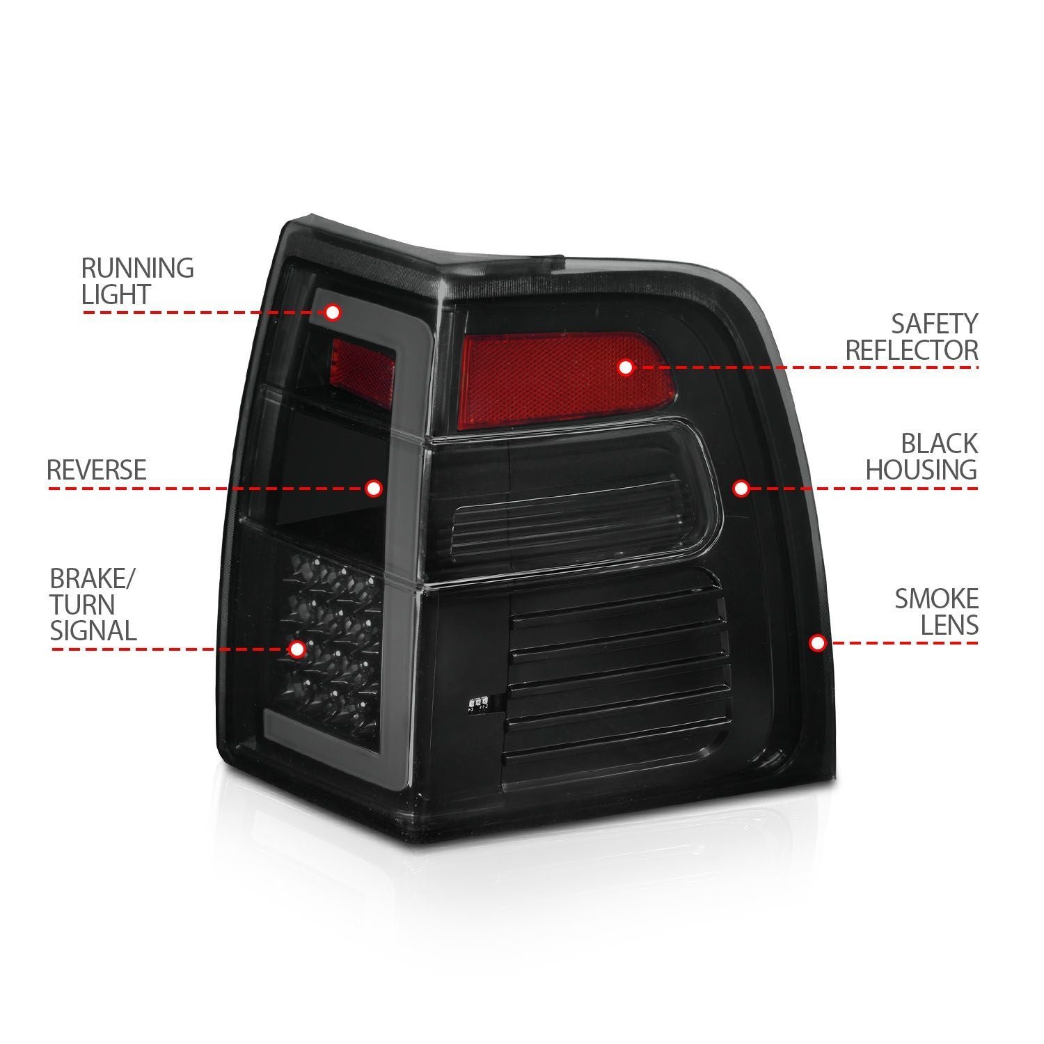 Ford Expedition 07-17 Led Tail Lights Black Housing Smoke Lens - Image 4