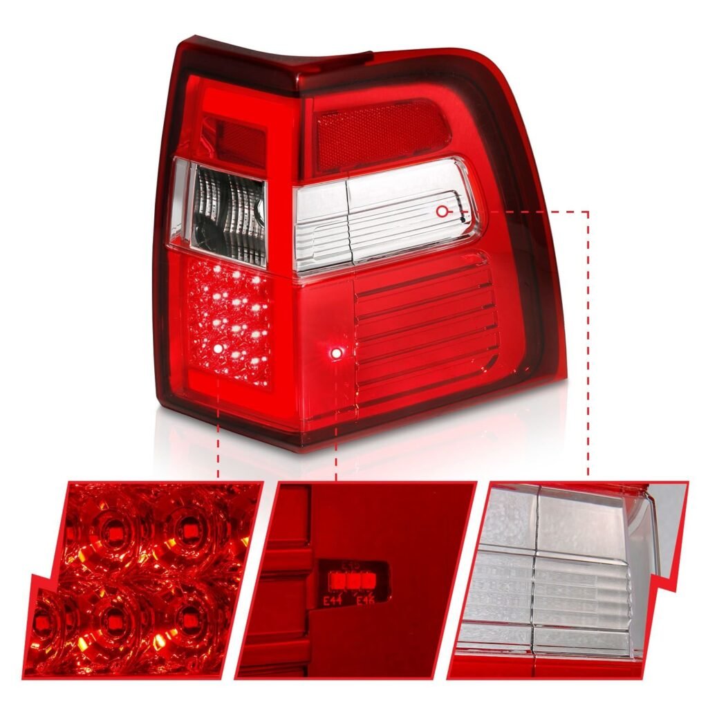 Ford Expedition 07-17 Led Tail Lights Red/clear Lens W/ C-light Bar