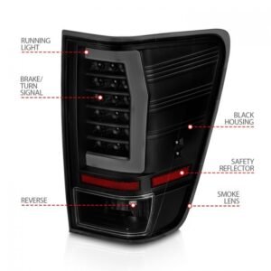 Nissan Titan 04-15 Led Tail Lights Black Housing Smoked Lens - Image 4