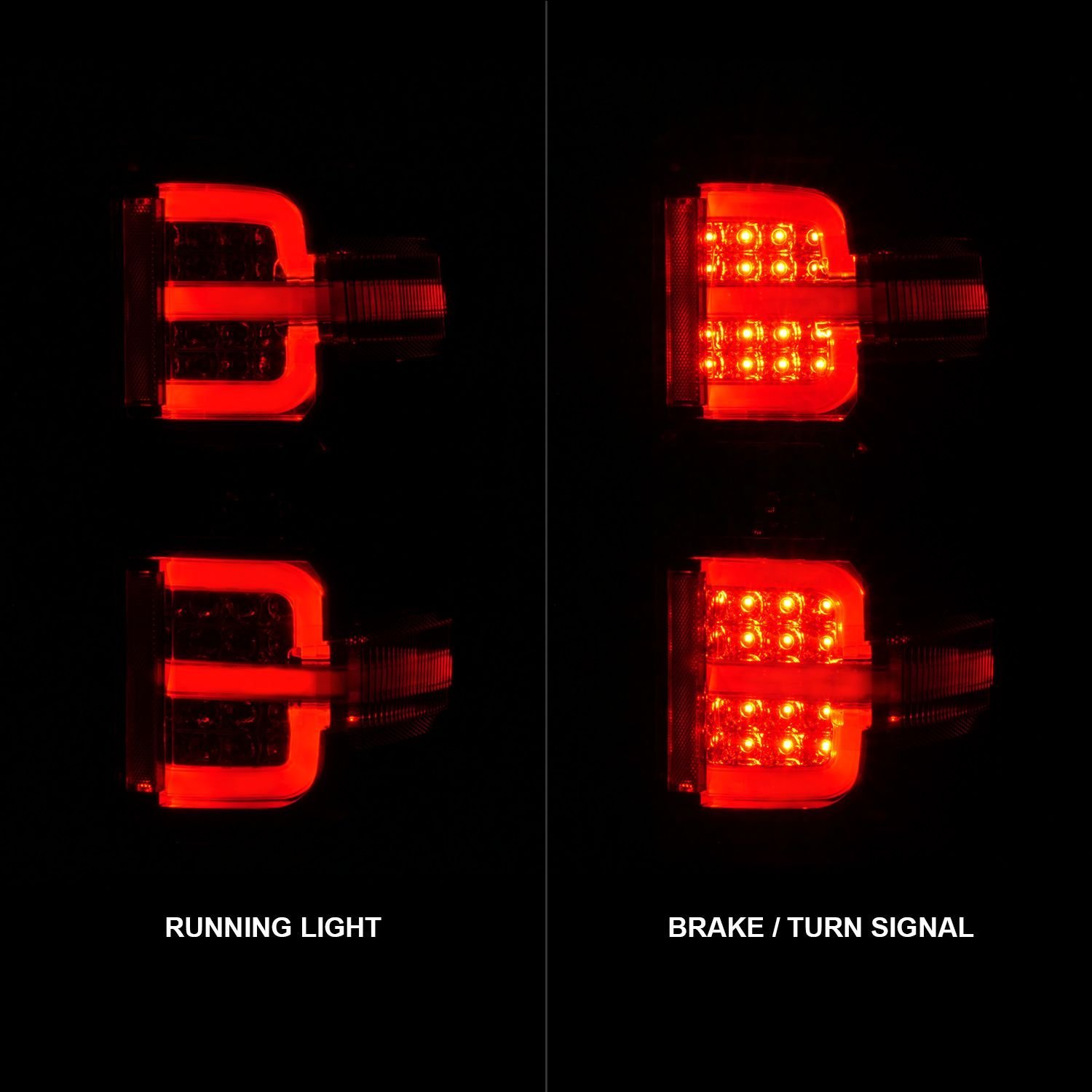 Chevy Silverado 14-18 1500 / 15-19 2500hd/3500hd / Gmc Sierra 15-19 2500hd/3500hd Led Tail Lights - Black Clear - Image 7
