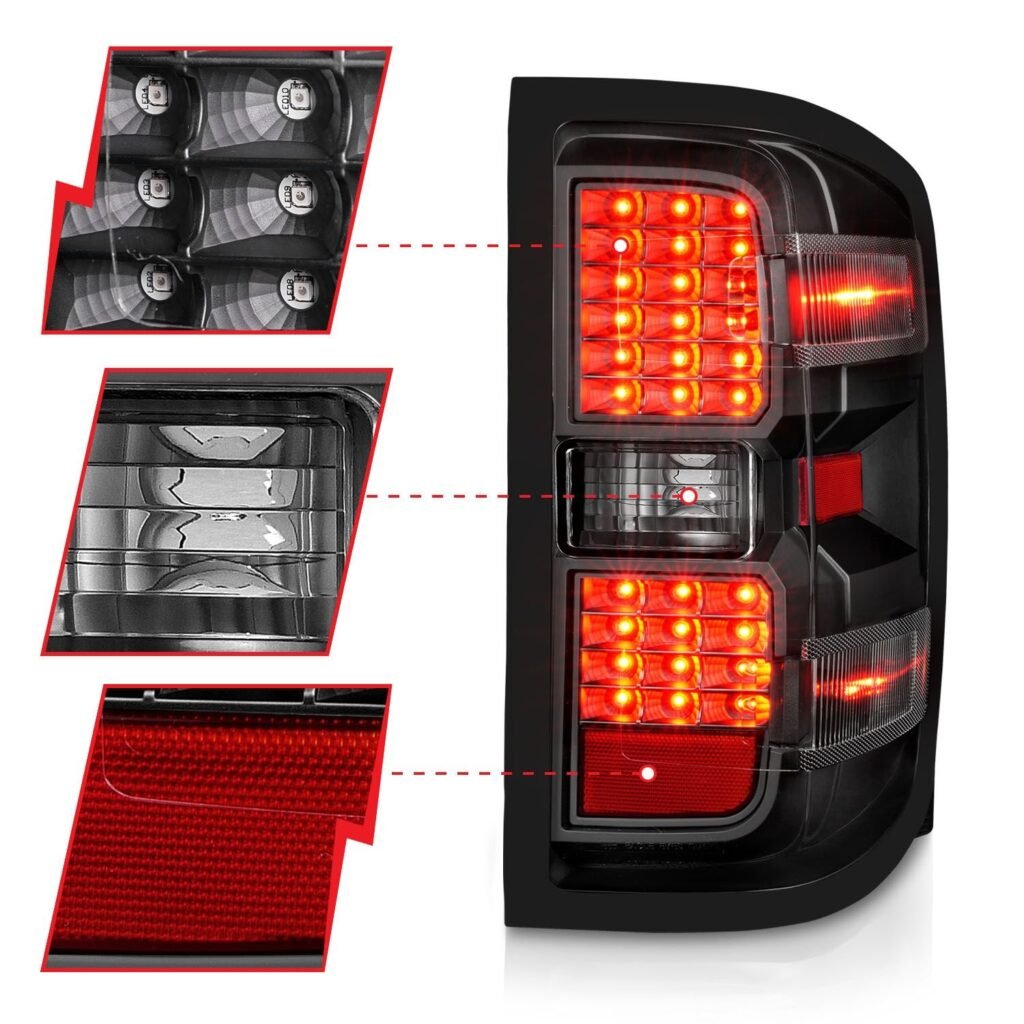 Chevy Silverado 14-18 1500 / 15-19 2500hd/3500hd / Gmc Sierra 15-19 2500hd/3500hd Led Tail Lights - Black Clear