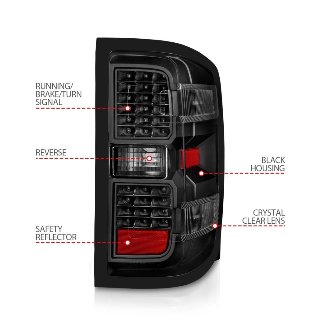 Chevy Silverado 14-18 1500 / 15-19 2500hd/3500hd / Gmc Sierra 15-19 2500hd/3500hd Led Tail Lights - Black Clear