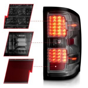 Chevy Silverado 14-18 1500 / 15-19 2500hd/3500hd / GMC Sierra 15-19 2500hd/3500hd Led Tail Lights - Chrome Smoke - Image 2