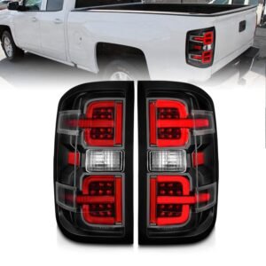 Chevy Silverado 14-18 1500 / 15-19 2500hd/3500hd / GMC Sierra 15-19 2500hd/3500hd Tail Lights Black Clear - Image 1