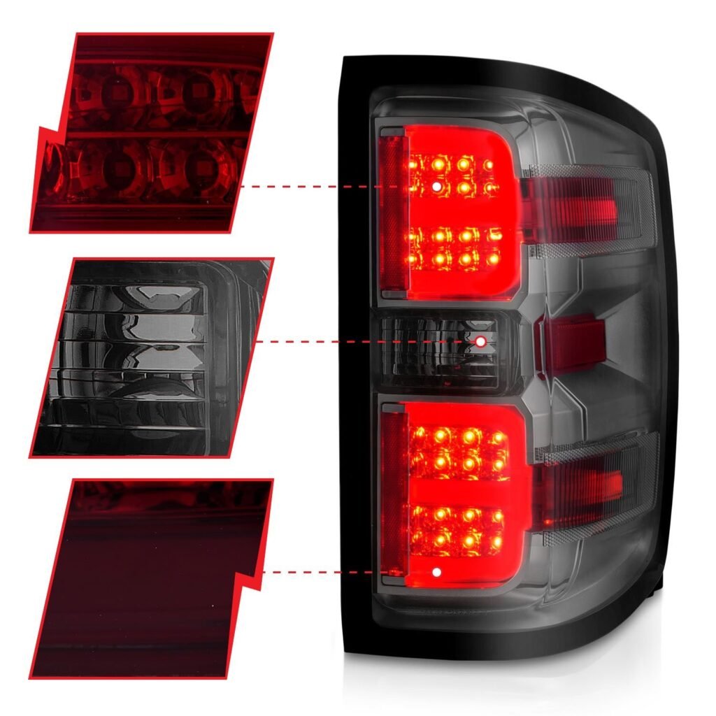 Chevy Silverado 14-18 1500 / 15-19 2500hd/3500hd / GMC Sierra 15-19 2500hd/3500hd Tail Lights - Chrome Smoke