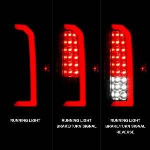 Chevy Colorado 15-21 Full Led Tail Lights Black Clear Lens (Red Light Bar) - Image 2