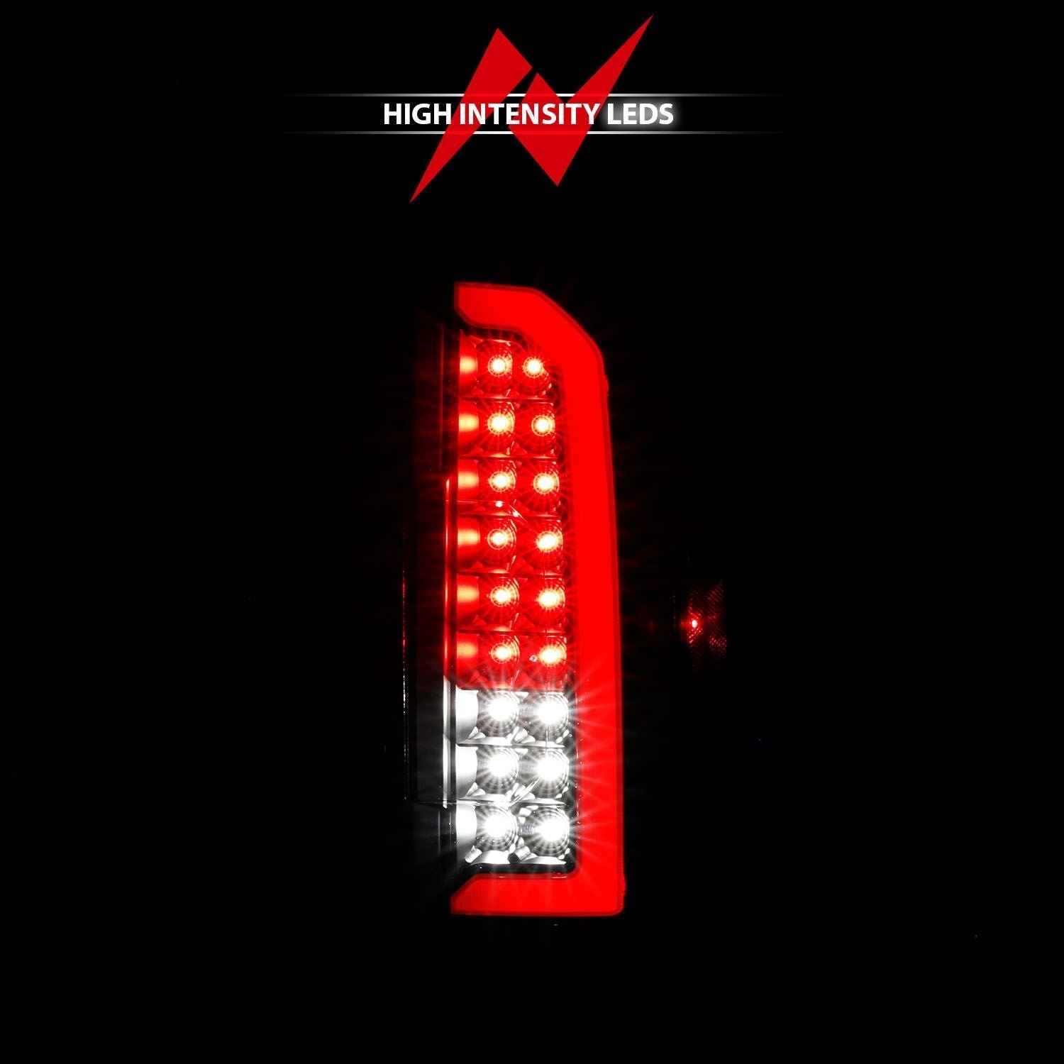 Chevy Colorado 15-21 Full Led Tail Lights Black Clear Lens (Red Light Bar) - Image 6