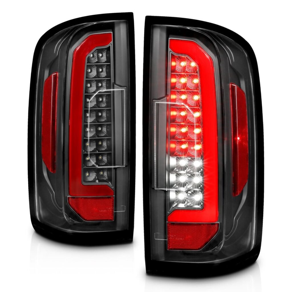 Chevy Colorado 15-21 Full Led Tail Lights Black Clear Lens (Red Light Bar)