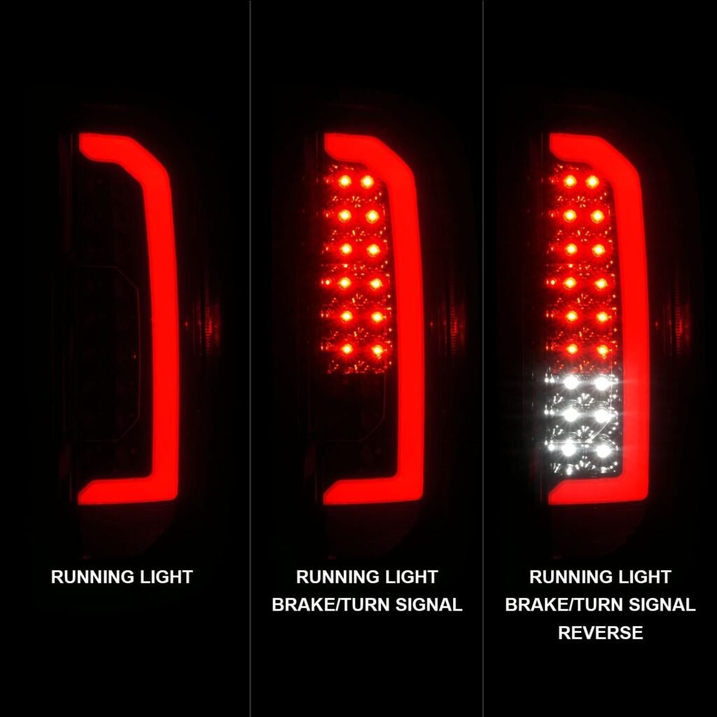 GMC Canyon 15-21 Full Led Tail Lights Black Housing Smoke Lens (Red Light Bar)