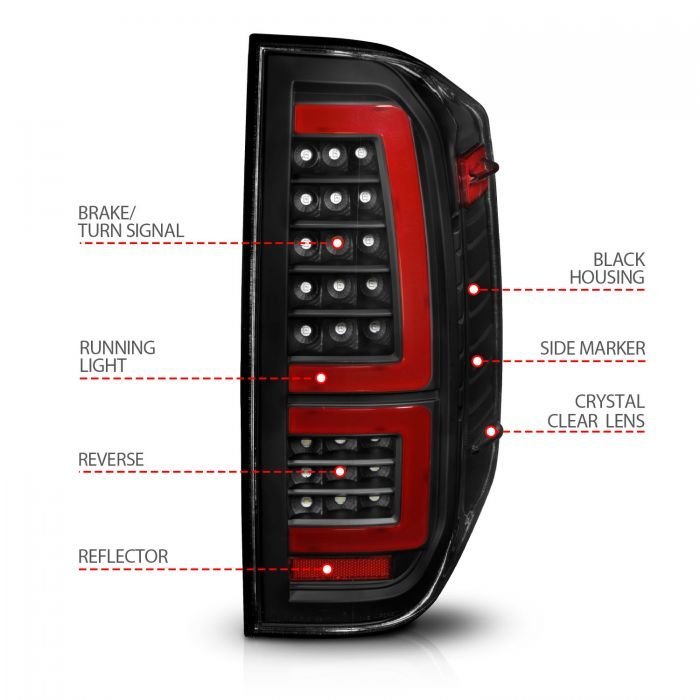 Toyota Tundra 14-21 Full Led Tail Lights Black Housing
