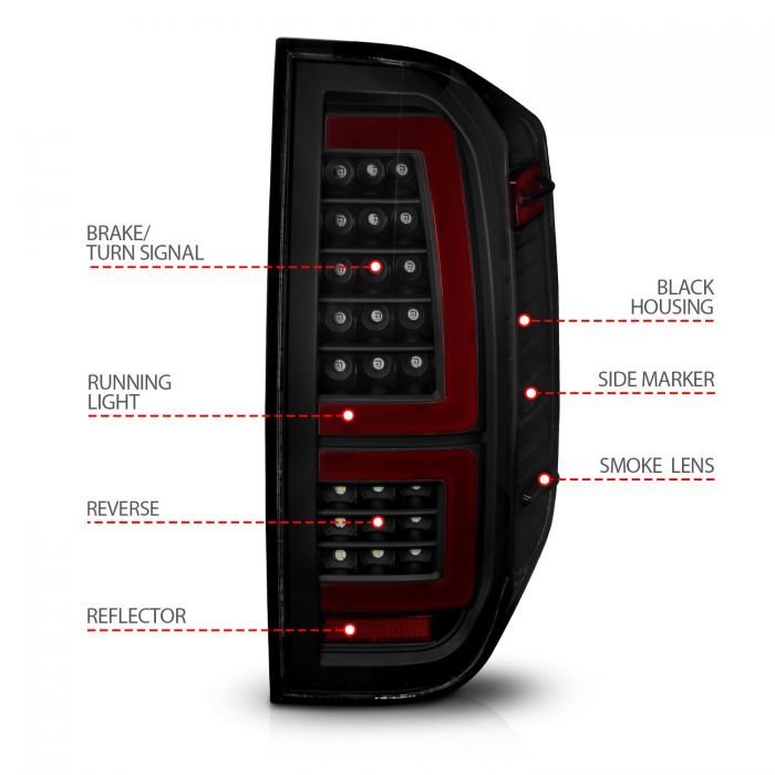 Toyota Tundra 14-21 Full Led Tail Lights Black Housing Smoke Lens