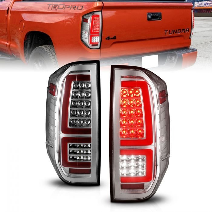 Toyota Tundra 14-21 Full Led Tail Lights Chrome Housing Clear Lens