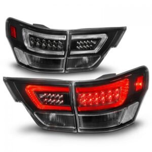 Jeep Grand Cherokee 11-13 Led Tail Lights 4pcs Black Housing Clear Lens W/ C Light Bar - Image 2