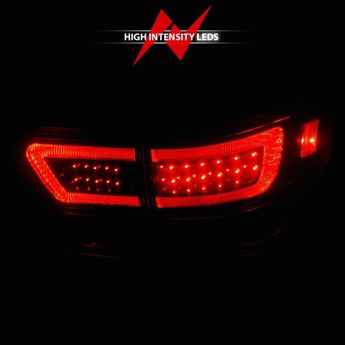 Jeep Grand Cherokee 11-13 Led Tail Lights 4pcs Black Housing Clear Lens W/ C Light Bar