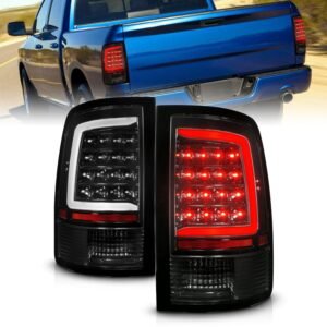 Dodge Ram 1500 09-20 Led Tail Lights Black Housing Clear - Image 1