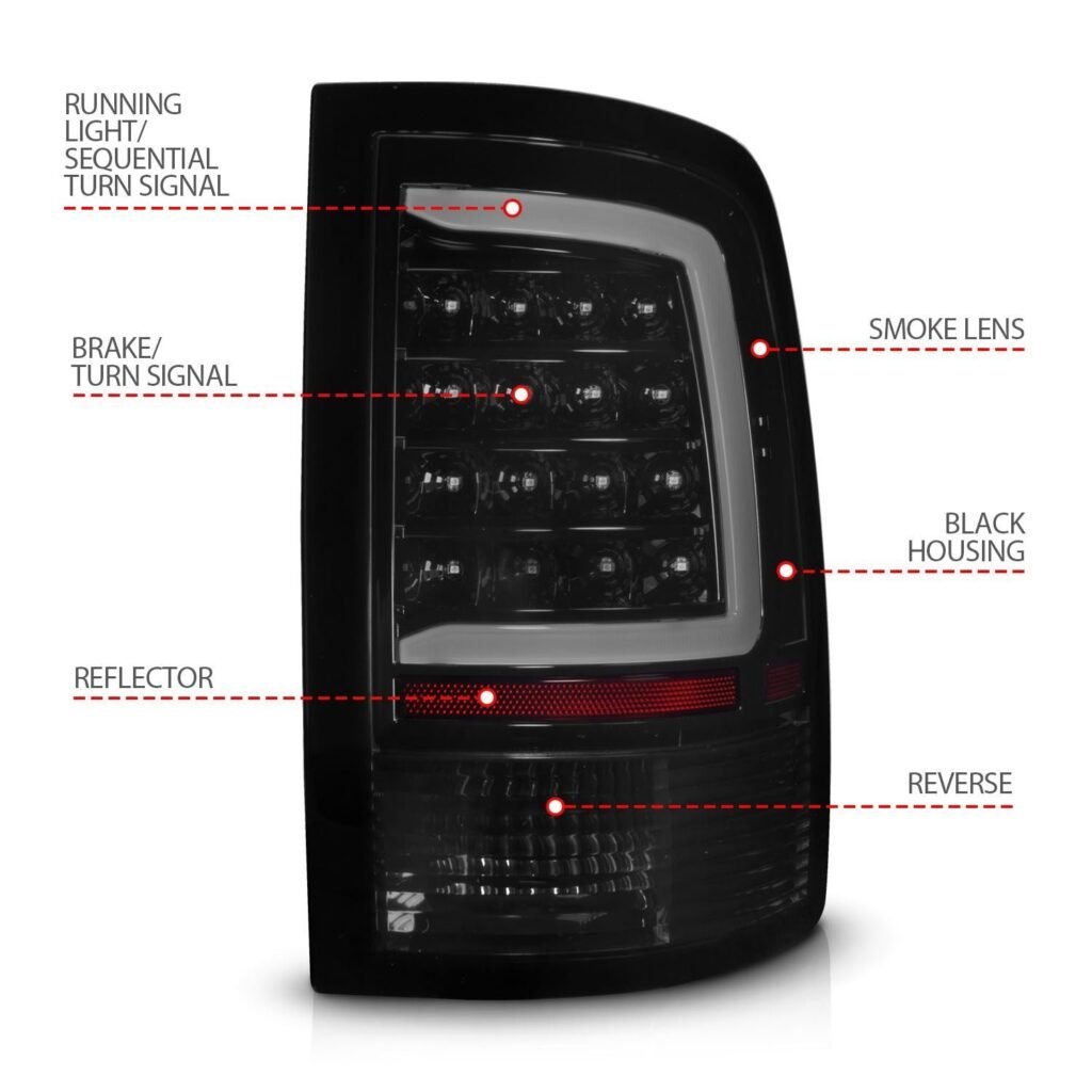 Dodge Ram 1500 09-20 Led Tail Lights Black