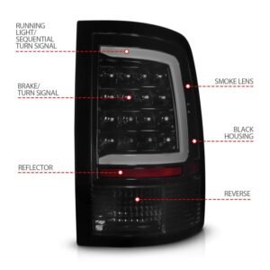 Dodge Ram 1500 09-20 Led Tail Lights Black - Image 4