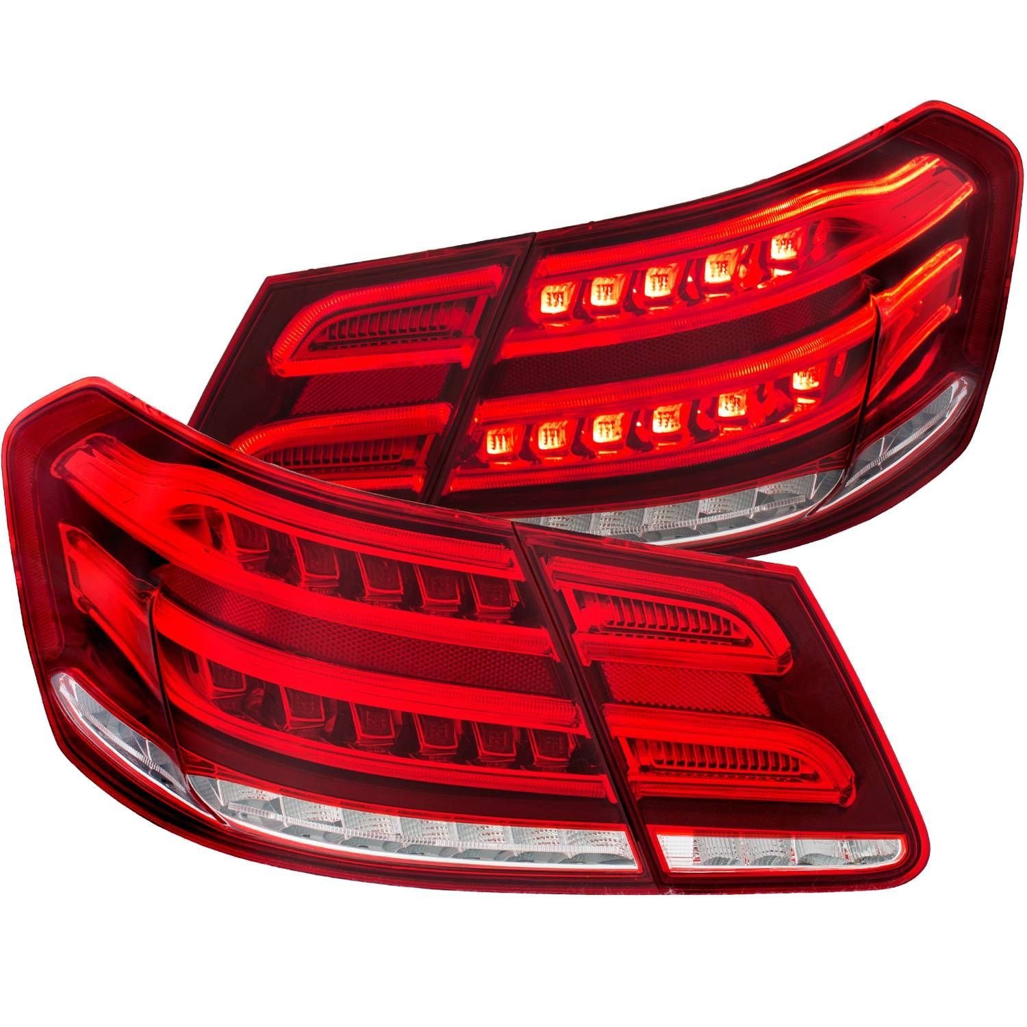 Mercedes Benz E Class W212 10-13 Led Tail Lights 4D Red/clear - Image 1