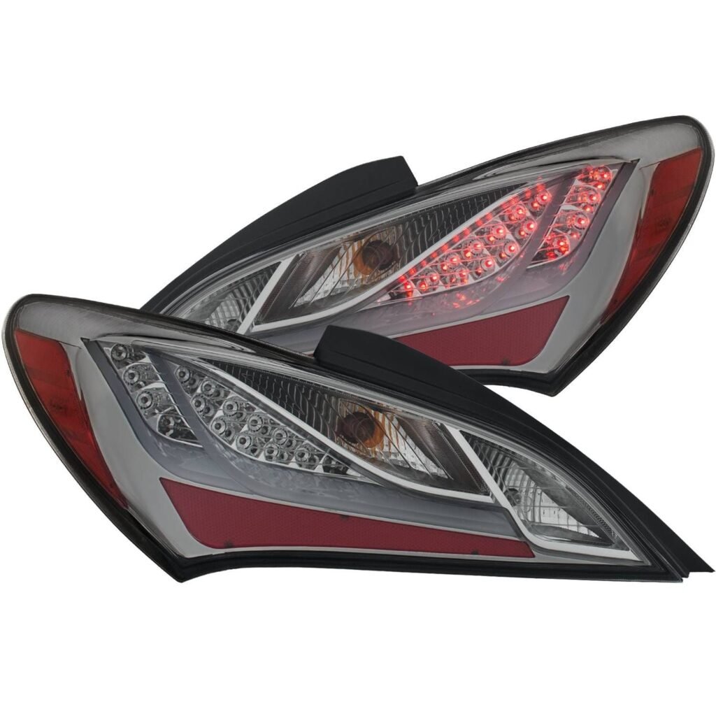 Hyundai Genesis 10-16 2 DR Led Tail Lights Chrome Smoke Lens