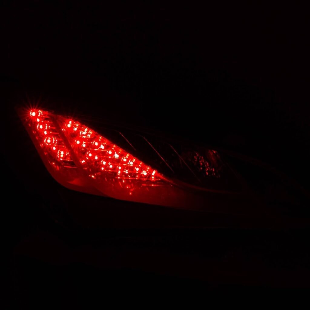 Hyundai Genesis 10-16 2 DR Led Tail Lights Chrome Red/Clear Lens