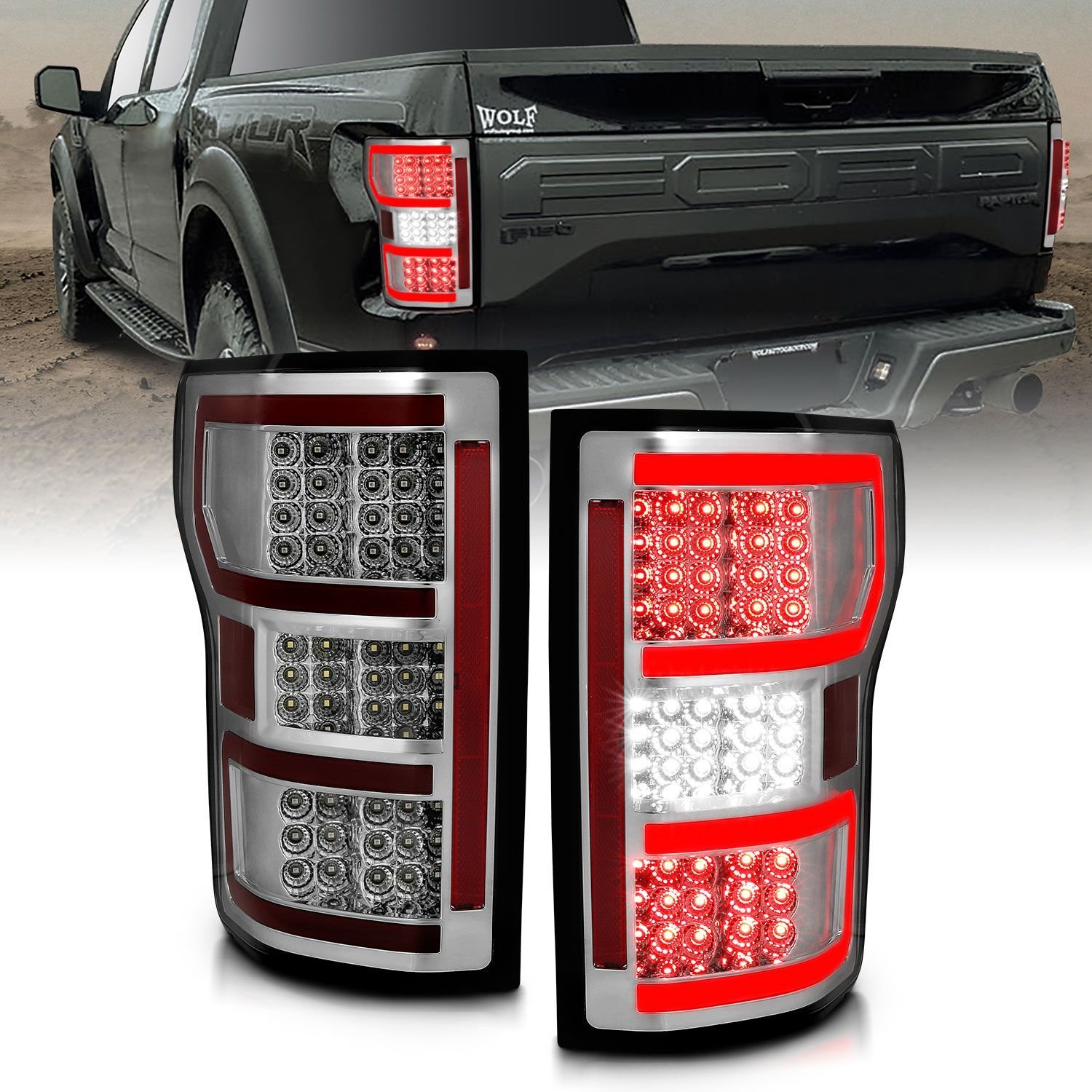 Ford F-150 18-20 Led Taillights Chrome - Image 1