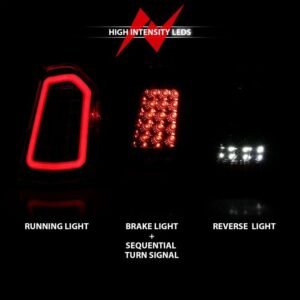 11-14 Chrysler 300 Led Tail Lights W/ Sequential Signal Black - Image 2