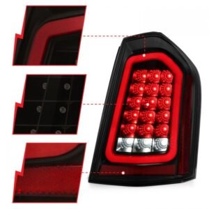 11-14 Chrysler 300 Led Tail Lights W/ Sequential Signal Black - Image 3