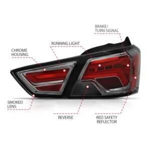 Chevy Impala 14-18 Led Tail Lights Chrome Smoke Lens - Image 4