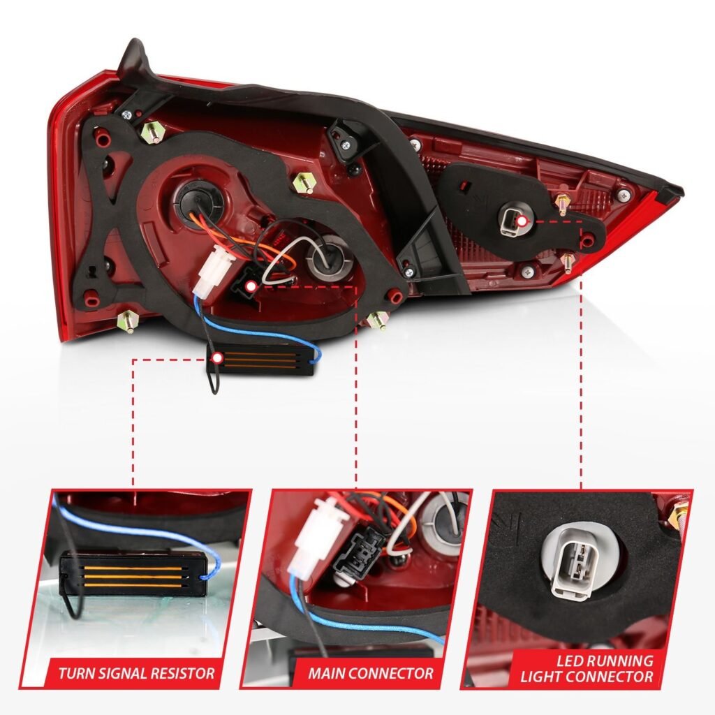 Chevy Impala 14-18 Led Tail Lights Chrome Red/Clear Lens