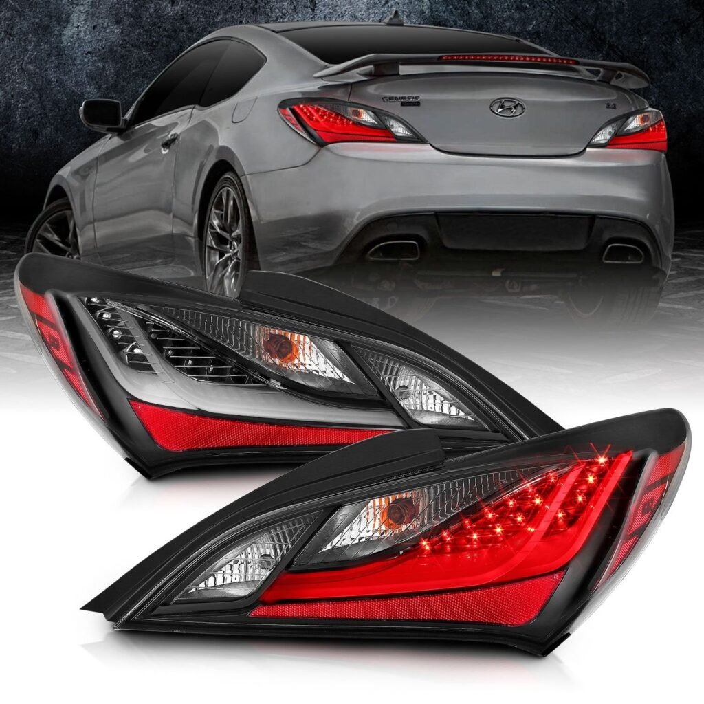 Hyundai Genesis 10-16 2DR Led Tail Lights Black Dark Smoke Lens