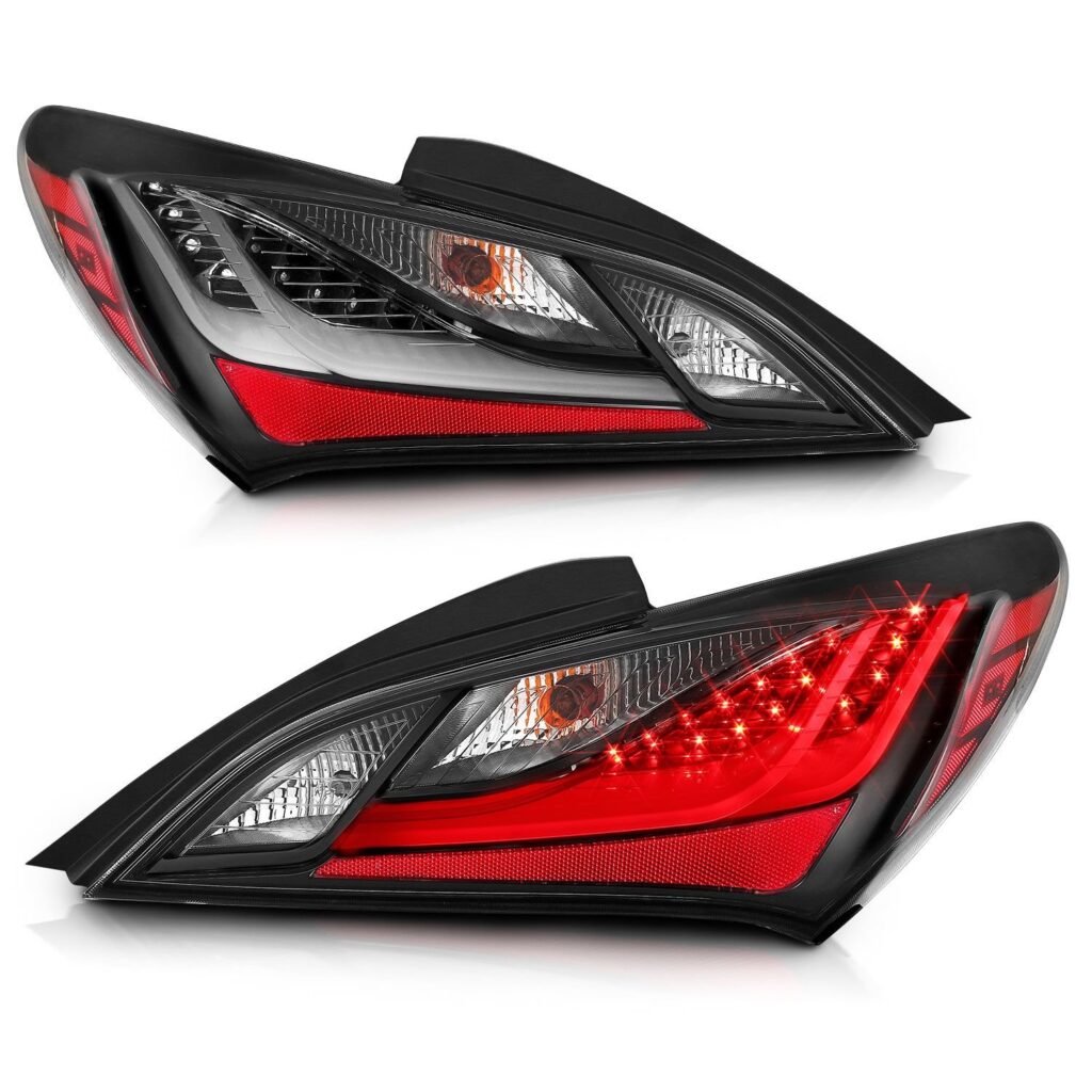 Hyundai Genesis 10-16 2DR Led Tail Lights Black Dark Smoke Lens