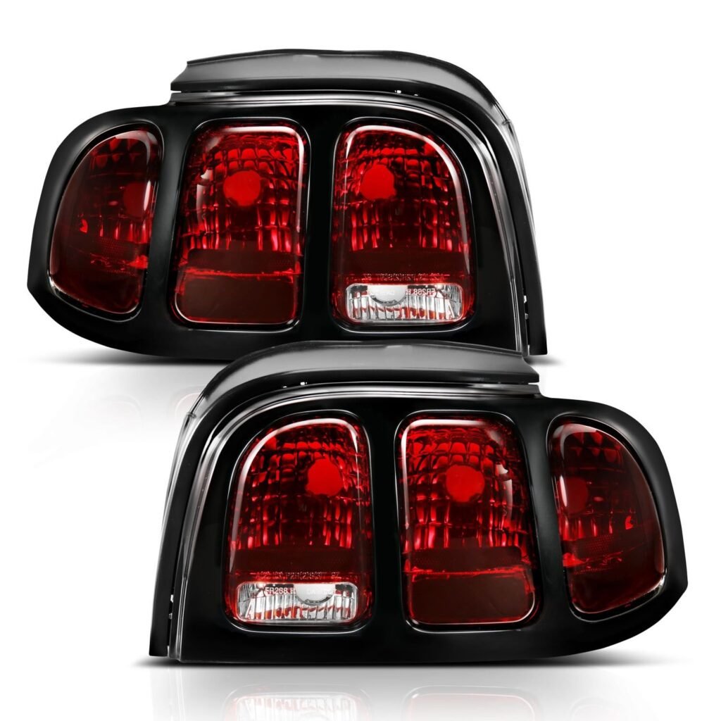 Ford Mustang 96-98 Tail Lights Dark Red Lens (Oe Style)